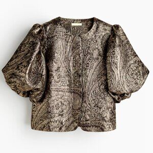 H&M Balloon-Sleeved Blouse Gold-colored Size XS.  NWT!